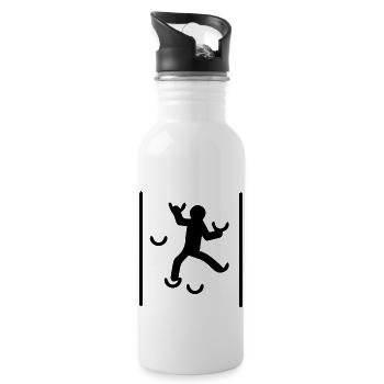 Bouldern Klettern Climbing - Trinkflasche mit integriertem Trinkhalm - Weiß - Rechts