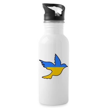 Ukraine - Water bottle with straw - white - Right