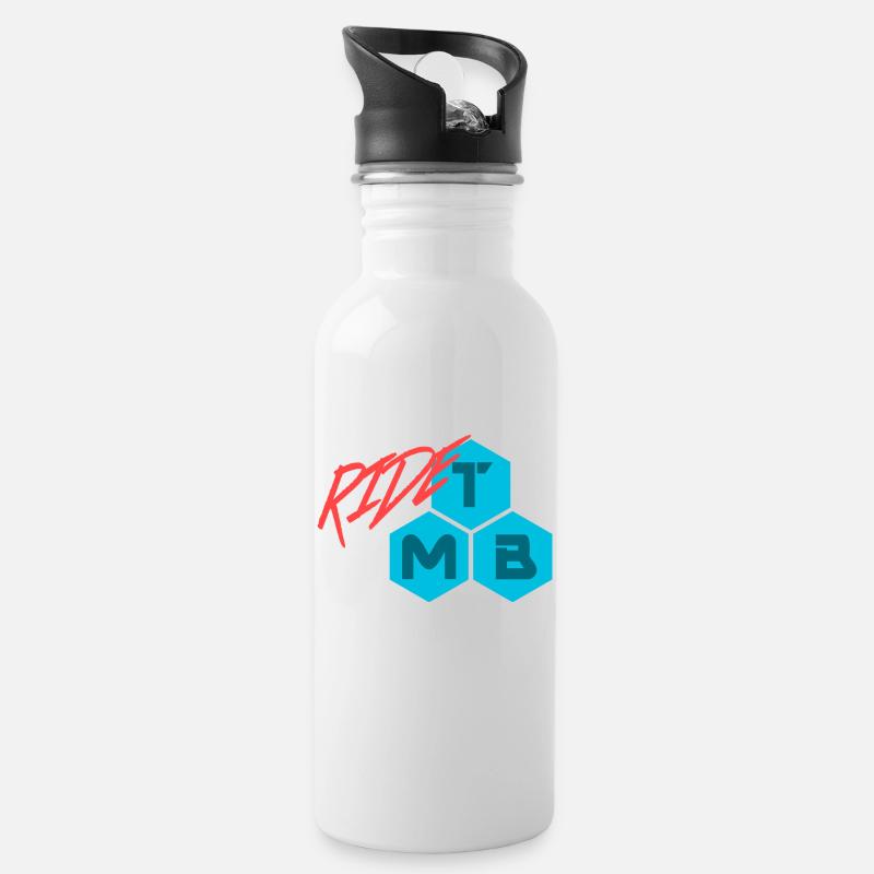 RIDE MTB - Trinkflasche mit integriertem Trinkhalm - Weiß