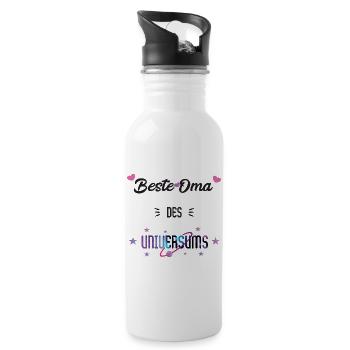 Oma des Universums - Trinkflasche mit integriertem Trinkhalm - Weiß - Rechts