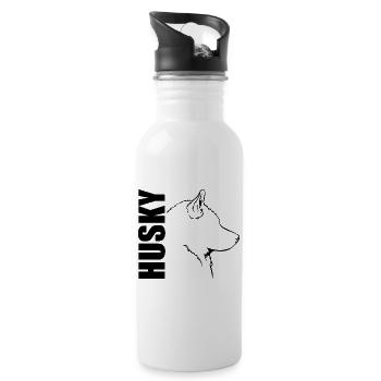 PROFIL HUSKY Chiens Chiens Wilsigns Chiens de traîneau - Gourde avec paille intégrée - blanc - Droite