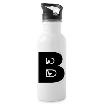 B - Trinkflasche mit integriertem Trinkhalm - Weiß - Rechts