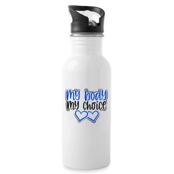 My Body My Choice Pro Choice Frauenrechtsgeschenk - Trinkflasche mit integriertem Trinkhalm - Weiß - Rechts
