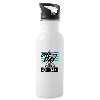 Engineer Gift One Day Closer to Becoming an - Water bottle with straw - white - Right