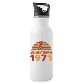 Footballer Football player Football birthday 1971 - Water bottle with straw - white - Right