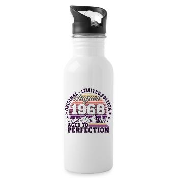Original Août 1968 54th Birthday Fun Gift - Gourde avec paille intégrée - blanc - Droite