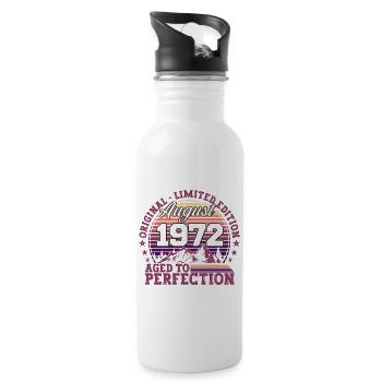 Original Août 1972 50th Birthday Fun Gift - Gourde avec paille intégrée - blanc - Droite
