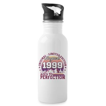 Original August 1999 23rd Birthday Fun Gift - Water bottle with straw - white - Right