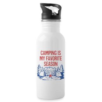 Le camping est mon camp d’été préféré des campeurs de saison - Gourde avec paille intégrée - blanc - Droite