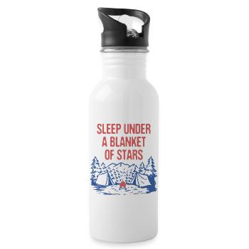 Sleep Under a Blanket of Stars Camping Couples - Water bottle with straw - white - Right