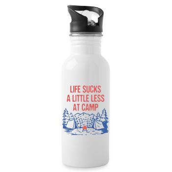 La vie est un peu moins nulle au Camp Funny Camping - Gourde avec paille intégrée - blanc - Droite