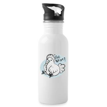 so what ? - Trinkflasche mit integriertem Trinkhalm - Weiß - Rechts