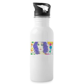 JasminEs World - Trinkflasche mit integriertem Trinkhalm - Weiß - Rechts