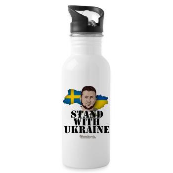 Ukraine Suède - Gourde avec paille intégrée - blanc - Droite