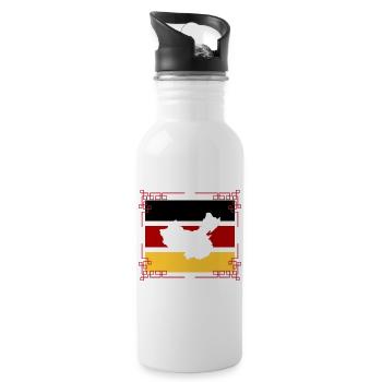 China in German Flagge - Trinkflasche mit integriertem Trinkhalm - Weiß - Rechts