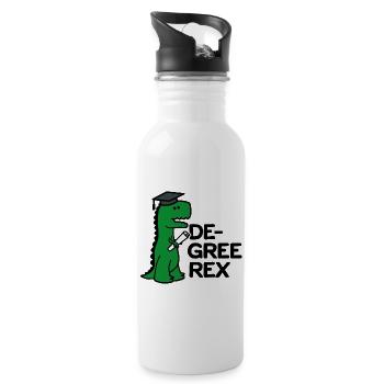 T-Rex Drôle Cadeau de Graduation Diplôme Rex Diplôme - Gourde avec paille intégrée - blanc - Droite