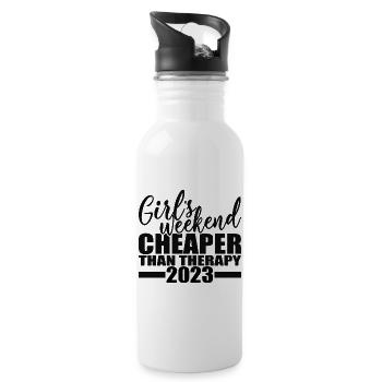 Week-end des filles moins cher que la thérapie 2023 - Gourde avec paille intégrée - blanc - Droite