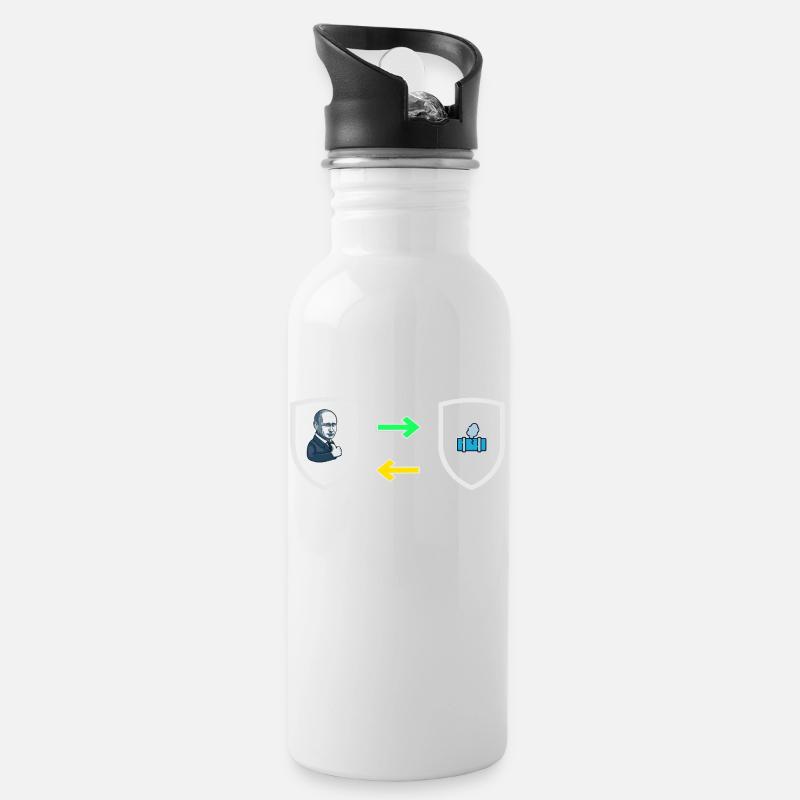 Put;in, Put;out - Trinkflasche mit integriertem Trinkhalm - Weiß
