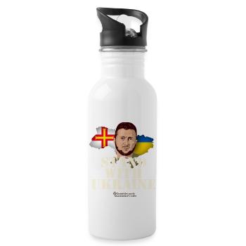 Ukraine Guernsey - Water bottle with straw - white - Right