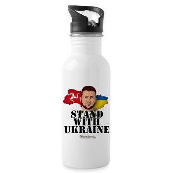 Ukraine Isle of Man - Water bottle with straw - white - Right