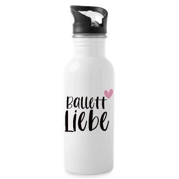 Ballett Liebe Ballerina Balletttänzerin Geschenk - Trinkflasche mit integriertem Trinkhalm - Weiß - Rechts