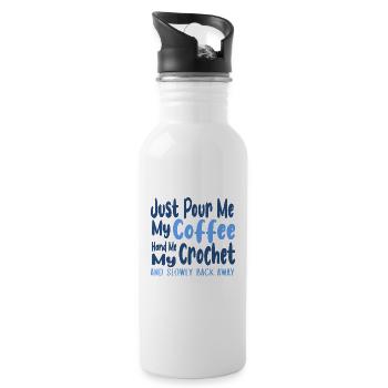 Pour Me Coffee Hand Me Crochet Back Away Coffee - Trinkflasche mit integriertem Trinkhalm - Weiß - Rechts