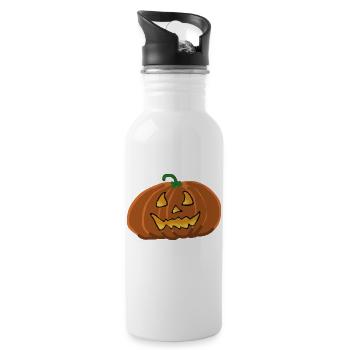 Happy Halloween - Trinkflasche mit integriertem Trinkhalm - Weiß - Rechts