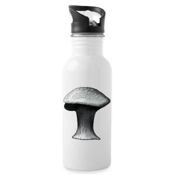 Pilz Pilze Giftpilze Mykologie erdig natürlich 7 - Trinkflasche mit integriertem Trinkhalm - Weiß - Rechts