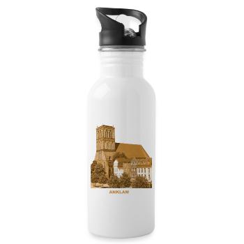 Anklam Hansestadt Vorpommern Nikolaikirche - Trinkflasche mit integriertem Trinkhalm - Weiß - Rechts