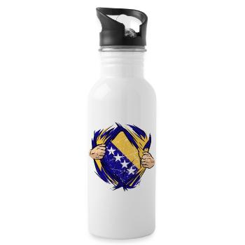 Proud Bosnian Bosniaks Bosnia Herzegovina - Water bottle with straw - white - Right
