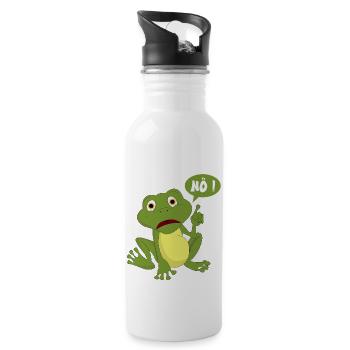 Heute mal Nö ! Lustiges T-Shirt mit Frosch Design - Trinkflasche mit integriertem Trinkhalm - Weiß - Rechts