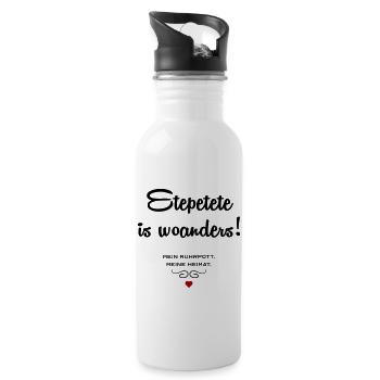 Etepetete is woanders - Trinkflasche mit integriertem Trinkhalm - Weiß - Rechts