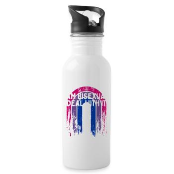 I Am Bisexual Deal with It Bi Sayings Bi Pride - Water bottle with straw - white - Right
