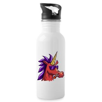 Unicorn - Trinkflasche mit integriertem Trinkhalm - Weiß - Rechts