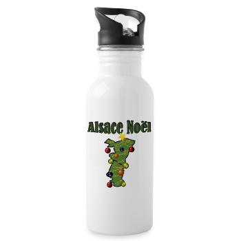 Alsace Christmas Christmas Christmas - Water bottle with straw - white - Right
