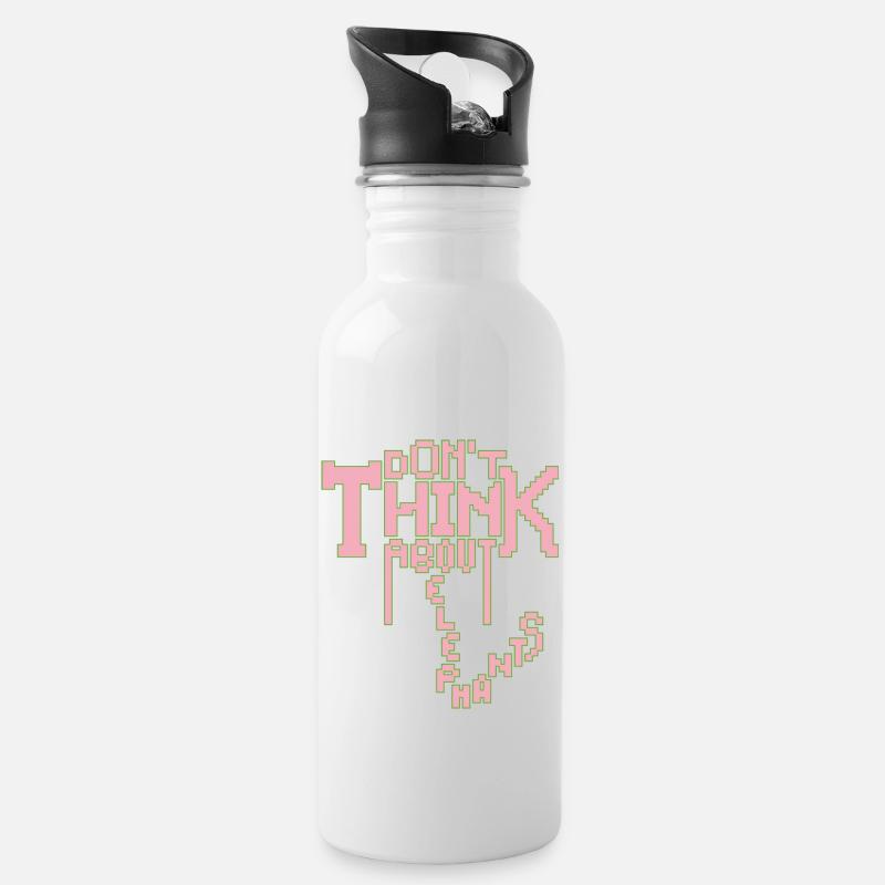 ELEPHANT - Water bottle with straw - white