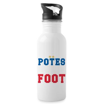 Ce soir c'est potes bière foot supporter football - Gourde avec paille intégrée - blanc - Droite