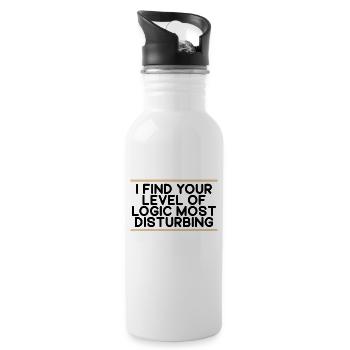 Sarcasm Gift Find Your Level of Logic Disturbing - Water bottle with straw - white - Right