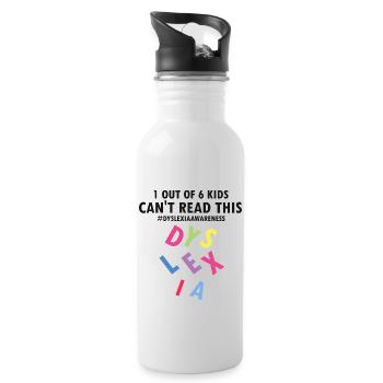 Dyslexia Therapy for Dyslexia Month - Water bottle with straw - white - Right