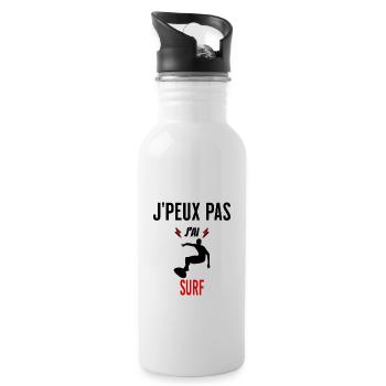 J'peux pas j'ai surf phrase humoristique - Gourde avec paille intégrée - blanc - Droite
