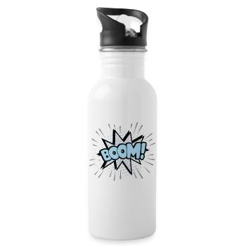 Boom blue - Water bottle with straw - white - Right
