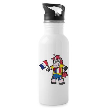 Français Licorne folle - Gourde avec paille intégrée - blanc - Droite