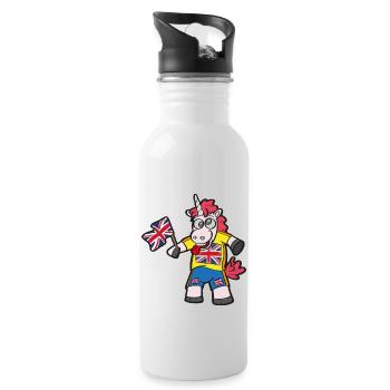 Licorne folle anglaise - Gourde avec paille intégrée - blanc - Droite