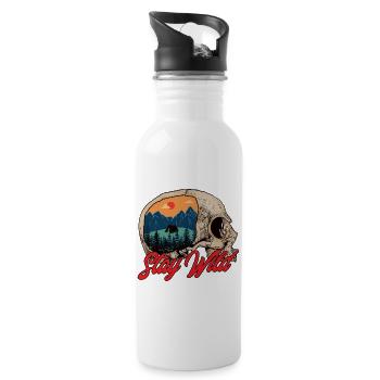 Stay Wild Skull Camping Tente Coucher de soleil - Gourde avec paille intégrée - blanc - Droite