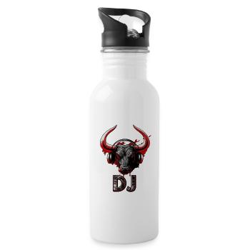 Bull DJ - Trinkflasche mit integriertem Trinkhalm - Weiß - Rechts