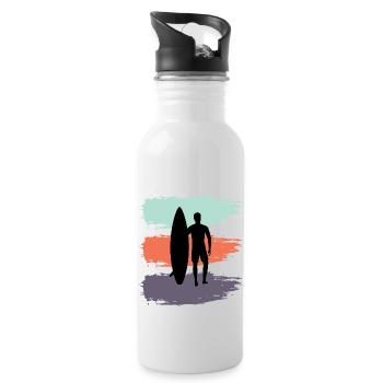 Skateboard SUP Surfing - Water bottle with straw - white - Right