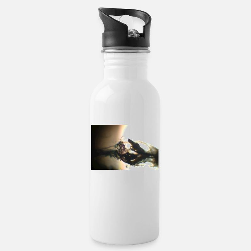 Abstrakt - Trinkflasche mit integriertem Trinkhalm - Weiß