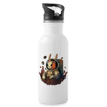 Kaninchen Astronaut Raum Astronomie Astronaut Kani - Trinkflasche mit integriertem Trinkhalm - Weiß - Rechts
