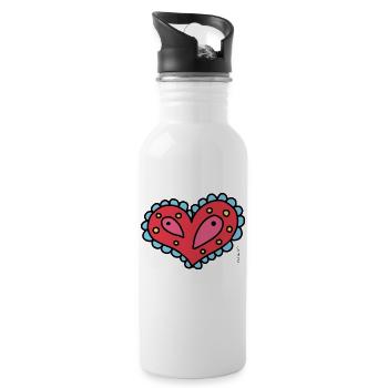 Print4 - Water bottle with straw - white - Right