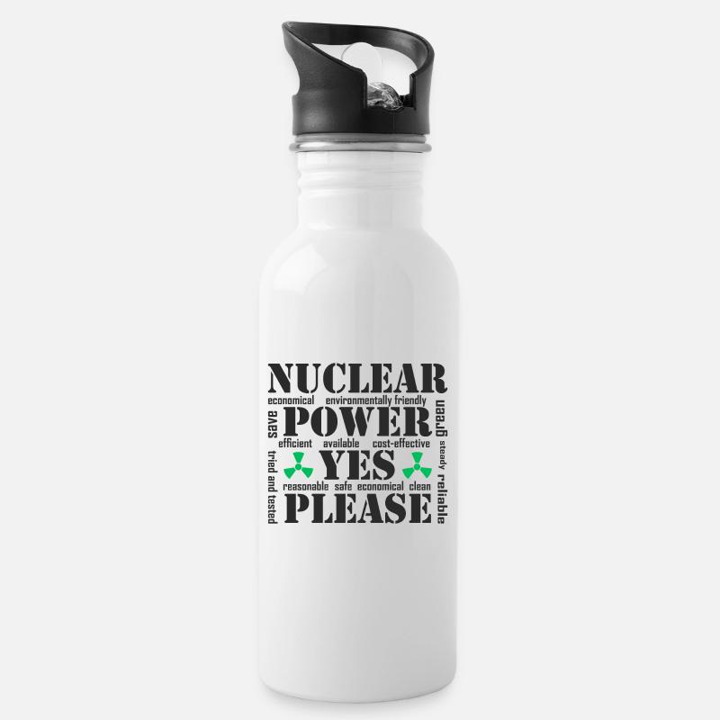 L’énergie nucléaire, oui s’il vous plaît, l’énergie nucléaire - Gourde avec paille intégrée - blanc